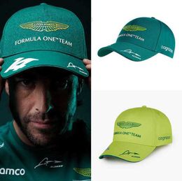 Tapas de pelota 2024 Fashion Casquette Gorra Aston Martin F1 Fernando Alonso Béisbol Snapback Gorro Cotton Hat Cap Sun Hats Gorras Hombre Y2303