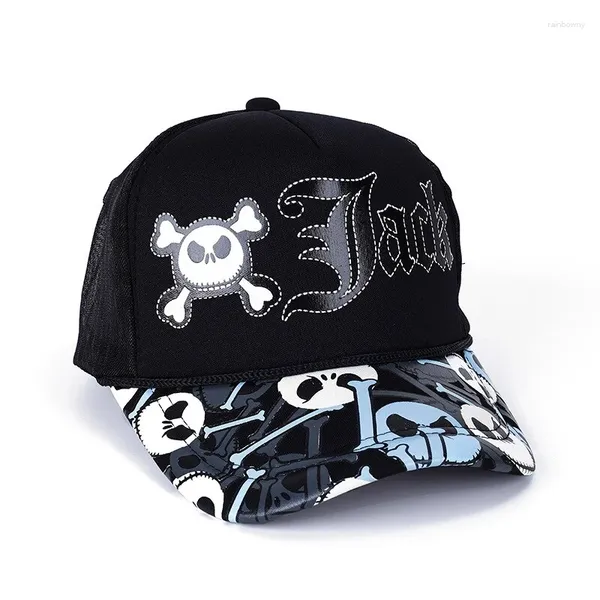 Gorras de bola 2024 Moda Unisex Jack Gorra de béisbol Transpirable Verano Cráneo Malla Casual Casket Trucker Sombrero Rebote ajustable