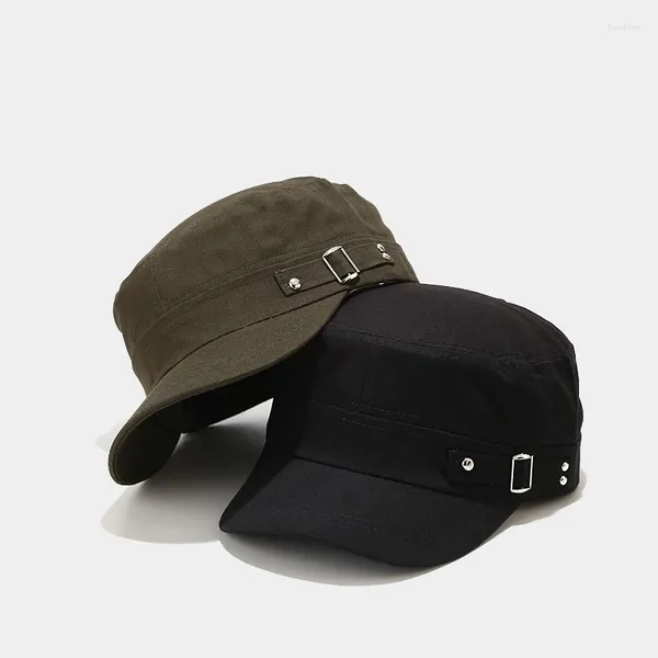 Gorras de bola 2024 hombres vintage ejército denim gorra de béisbol color sólido plano ajustable transpirable primavera verano sol militar cadete sombrero