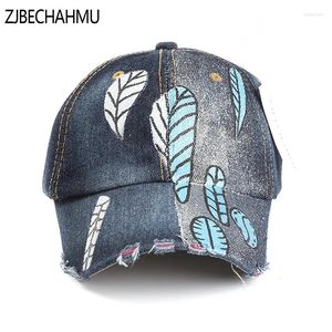 Ball Caps 2024 printemps vintage denim cap de baseball Snapback chapeau Hip Hop Floral Haps Floral for Men Women Griding Multicolor