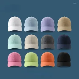 Kogelcaps 2024 Summer Solid Color Baseball Hat heren en dames buiten drogende dunne zachte top metalen aanpassing sporte sportkap