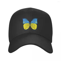 Ball Caps 2024 Frappe de papillon ukrainien d'Ukraine Summer Sun Baseball Capre d'assistance ajusté en plein air ajusté