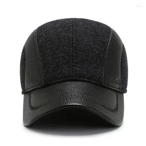 Ball Caps 2024 Winter Dikker Warme Oorbeschermers Koude Proof Oorbeschermer Hoed Baseball Voor Mannen Nieuwigheid Mannen Snapback lederen Cap