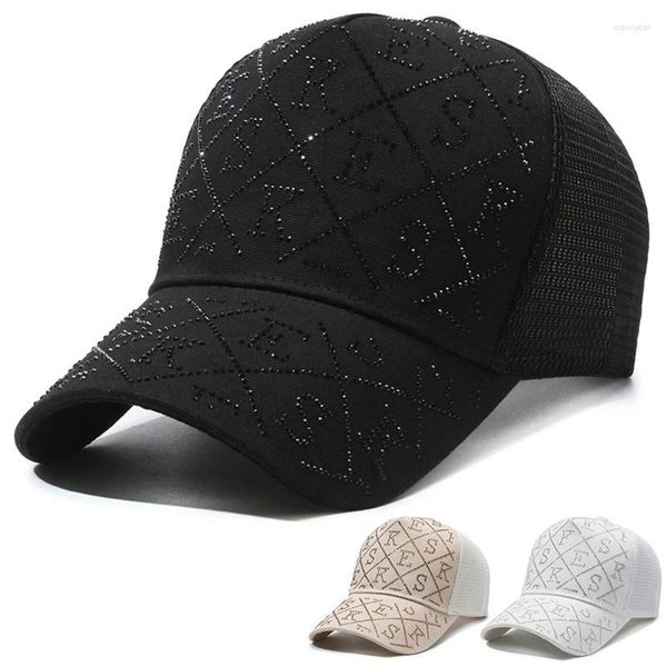 Ball Caps 2024 femmes colored diamond Baseball Cap Summer Fashion Party Cotton Luxury Designer Brand Sun Hat A réglable