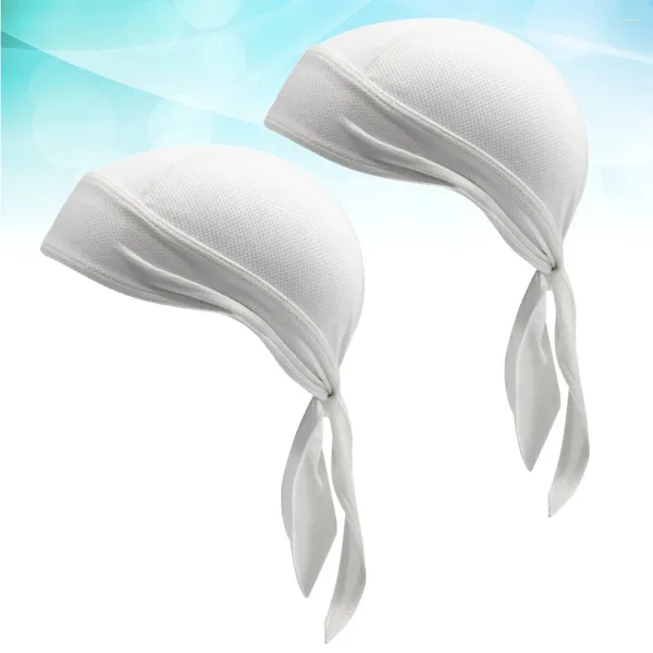 Casquettes de balle 2pcs équitation respirant chapeau de pirate à séchage rapide pour la randonnée escalade course à pied cyclisme (blanc)