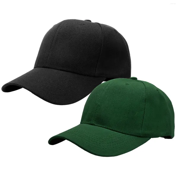 Casquettes de baseball 2pcs unisexe chapeau plaine courbé pare-soleil extérieur anti-poussière casquette de baseball couleur unie mode réglable loisirs hommes femmes