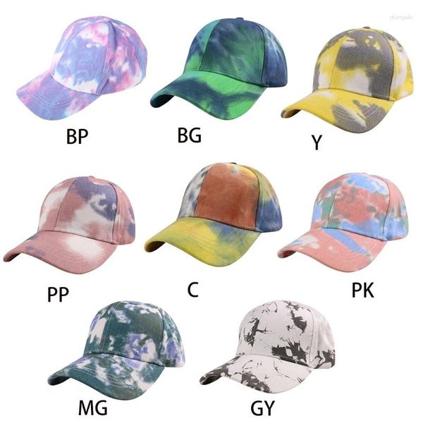 Gorras de bola 2xpc unisex contraste gradiente tie-dye gorra de béisbol hip hop perfil bajo para snapback h