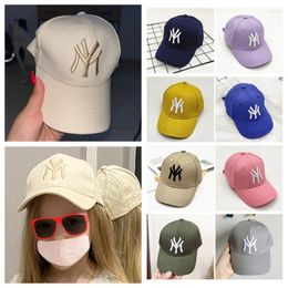 Gorras de bola 3-8 años Primavera Verano Niño Letra Bordado Marca Sol Gorra de béisbol para niño Niña Algodón Color Sólido Snap Back Hat Niños