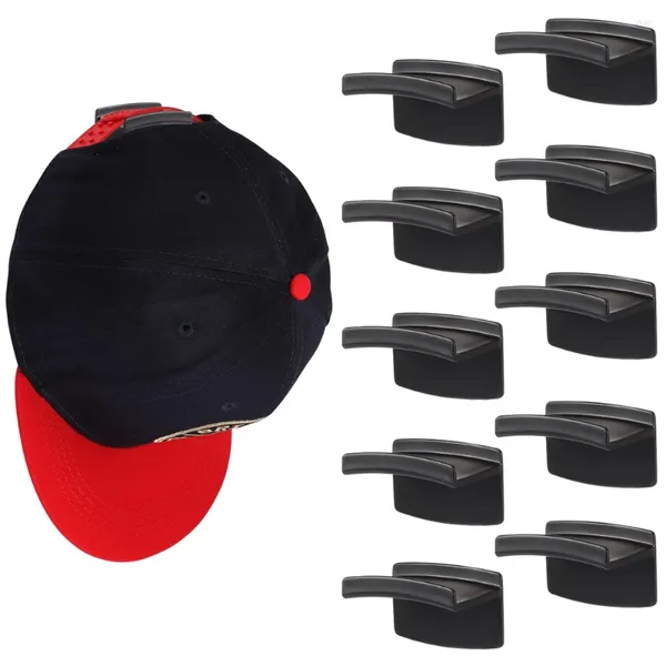 Casquettes de balle 5/10pcs Crochets de chapeau pour support mural minimaliste Support solide Cintre Chapeaux de baseball Affichage noir