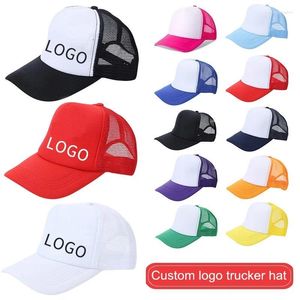 Kogelcaps 50 stcs aangepaste logo zomer kinderen jongen mesh sport hoed kinderen meisjes casual honkbal pet baby print hoeden