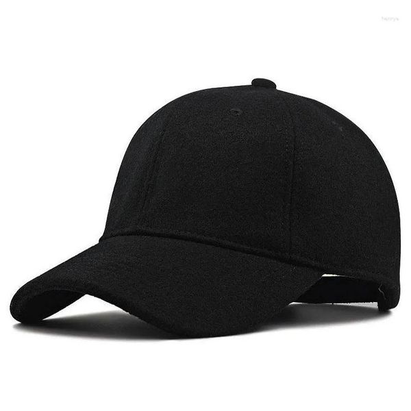 Gorras de bola 57-62 cm 61-68 cm Hombre de cabeza grande Sombreros de béisbol de lana de gran tamaño Masculino Invierno al aire libre Plus Fieltro Deporte Entrega de gota Acceso de moda OTC68