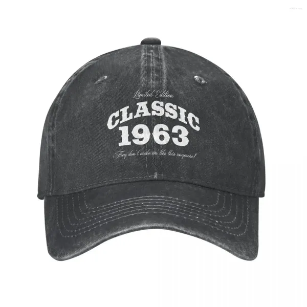 Gorras de béisbol 60 años Vintage Classic Car 1963 60.o cumpleaños 354 Jeans Sombreros de béisbol Gorra de papá Primavera Verano Hip Hop Casquette