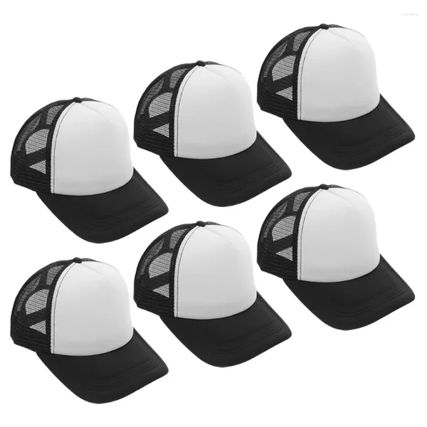 Bonés de bola 6pcs chapéus de transferência de calor sublimação malha respirável beisebol