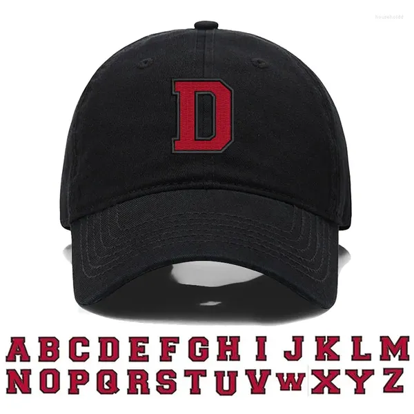 Gorras de bola A-Z Letras bicolores Bordado Gorra de béisbol negra Algodón de alta calidad Moda Hombres Mujeres Viseras deportivas Snapback ajustable