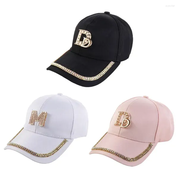 Casquettes de Baseball pour femmes, accessoires, lettres anglaises, strass scintillants, pare-soleil de Style coréen, casquette à visière réglable