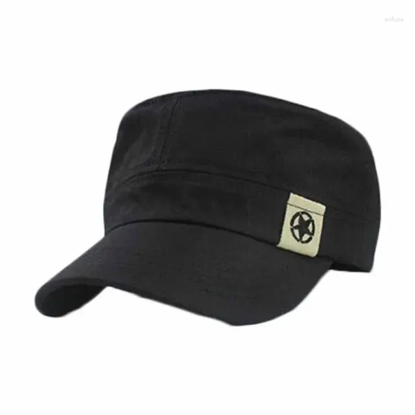 Gorras de bola Gorra de béisbol ajustable Chapeu de verano Techo plano Sombrero militar Cadete Bush Hombres Unisex Mujeres Hombres Campo