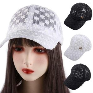 Ball Caps Verstelbare Casual Koreaanse Outdoor Meisjes Hip Hop Mesh Hoed Kant Vizieren Cap Bloem Honkbal