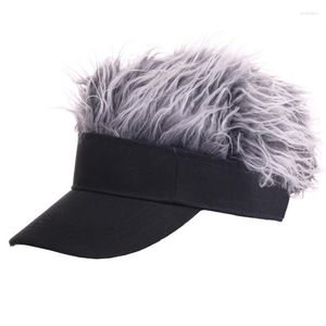 Casquettes de balle réglable nouveauté 3-8 ans enfants chapeau de baseball avec perruques amusant blague cheveux pour garçons filles cadeaux de fête noir blanc violet hiver