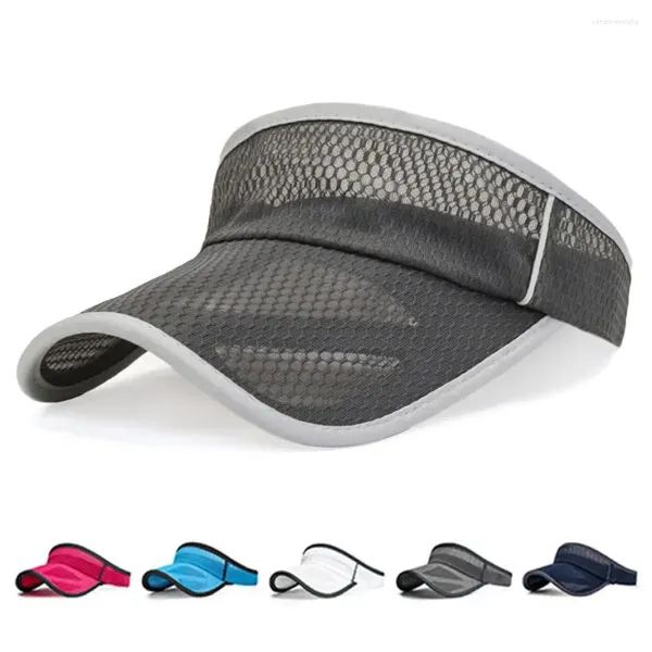 Casquettes de balle réglables Sports d'été chapeaux de soleil femmes chapeau casquette pour hommes visière Protection UV haut vide tennis course crème solaire bord en maille