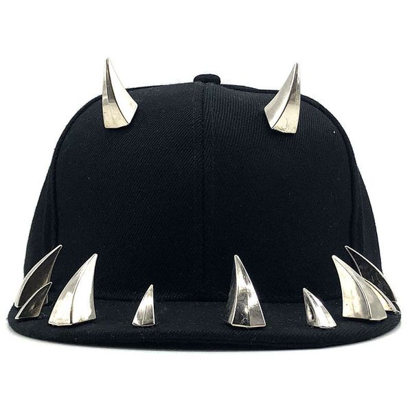 Casquettes de baseball Adulte Hip Hop Bull Punk Rock Plein Spike Goujons Rivets Hommes Garçon Cool Plat ed Réglable Baseball Chapeaux 230831