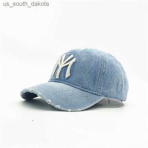 Ball Caps Adultes Men Mens Casual Vintage Denim My NY broderie Baseball Cap Femme Coton Sports Hop Hop Hop Snapback Golf Chapeaux Gorros