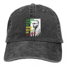 Ball Caps African Malcolm x Baseball Cap Black Pride Vintage Unisex-Teens Washed Hip Hop Hats Print Gym Idea