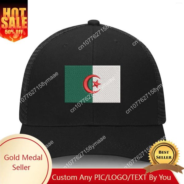 Ball Caps Algeria drapeau broderie chapeau hommes hommes Sports Baseball Breatch Mesh Summer Sun Visor Headwear Made Custom Made