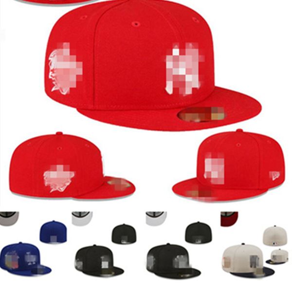 Gorras de béisbol Todo el equipo Más Casquette Sombreros de béisbol Sombrero ajustado Hombres Gorras de béisbol deportivas Hip Hop Adulto Pico plano para hombres Mujeres Tamaño cerrado completo 7-8