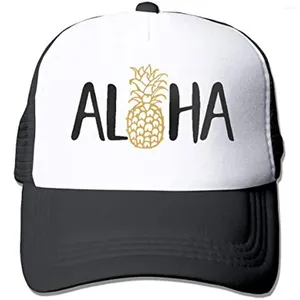 Casquettes de baseball Aloha Hawaii Grid Baseball Cap Mesh Back Snapback Trucker Hat pour hommes femmes quatre saisons Polyester coton unisexe