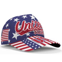 Ball Caps America Baseball Cap Gratis Custom Made Naam Team Us Hats Usa Country Travel American Nation United States Star Flag Headgear J230608