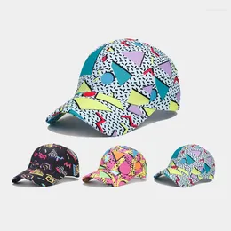 Ball Caps American American Casual Graffiti Pattern Baseball pour femmes Spring and Summer Outdoor Travel Sun Sun Ins Men's Hats