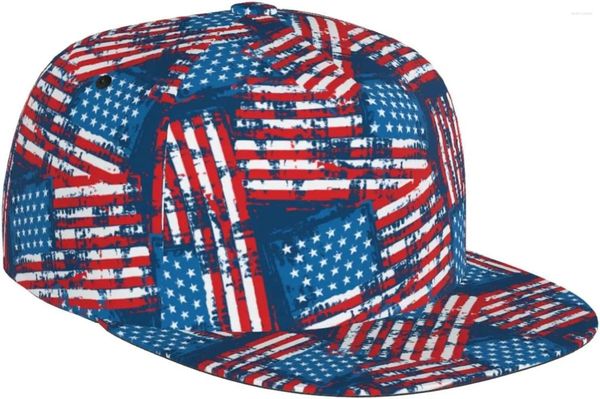 Ball Caps American Flag Snapback Hat pour hommes femmes Hip Hop Style USA Baseball Cap Bill Bill Hats Trucker ajusté