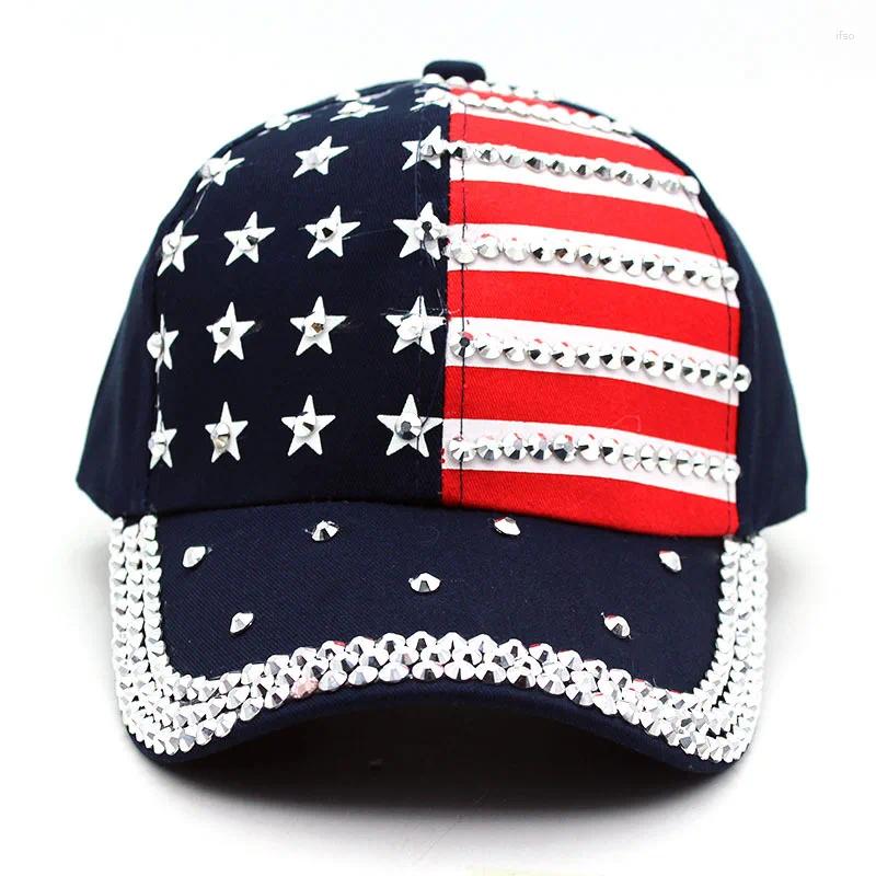 Ball Caps American Retro Baseball Cap USA For Women Men Inlaid Sun Hat Adjustable Girls Boys Breathable Independence Day Snapback