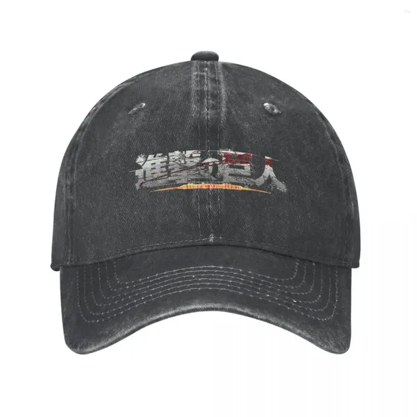 Gorras de bola Anime Attack On Titan Unisex Béisbol Videojuego Powe Sword Sombrero lavado desgastado Clásico Al aire libre Verano Ajustable Gorra para el sol