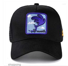 Kogelcaps anime cartoons mesh cap katoen honkbal voor mannen trucker hoed gorras casquette druppel 666