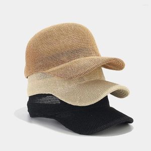 Capes de balle anti-uv chapeau de paille décontractée couleur unie unisexe capuche de baseball chapeaux de soleil ajusté en respirable
