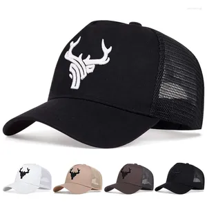 Ball Caps Antler Broidered Baseball Cap Hip Hop Hop Hop Fashion Fashion Men Femmes Summer Mesh Mesh Casual Sun Dad Hats