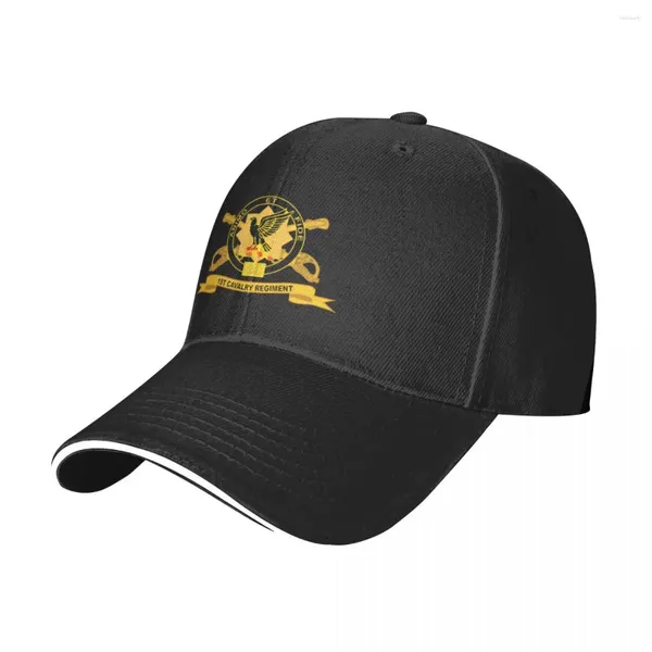 Ball Caps Army - 1st Cavalry Regiment w Br Ribbon Cap Baseball Hiver pour hommes