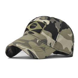 Casquettes de Baseball Armée Camo Brésil Drapeau Broderie Casquettes de Baseball pour Hommes Militaire Ttical Snapbk Cap Mâle Chasse Airsoft Sport En Plein Air Papa Chapeau P230412