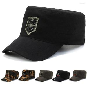 Kogelcaps leger camouflage mannelijke platte top honkbal pet mannen geborduurden ons buiten sport tactische vader hoed casual jachthoeden