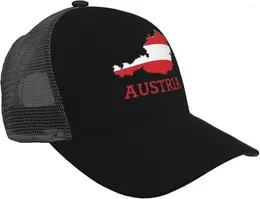 Ball Caps Oostenrijk Vlag Kaart Baseball Cap Unisex Verstelbare Outdoor Ademende Mesh Hoed