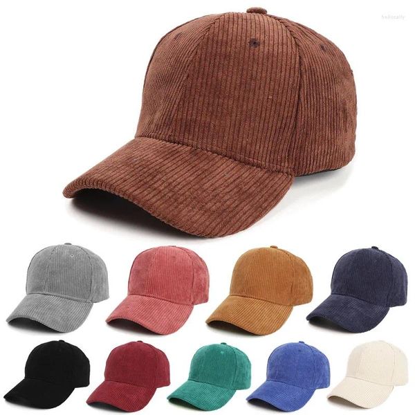 Gorras de bola Otoño e invierno Sombrero de béisbol de pana KPOP Hombres Versátil Color Sólido Cálido Snapback Trucker