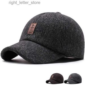 Bal Caps Herfst Winter Mannen Ouderen Van Middelbare Leeftijd Wollen Baseball Cap Outdoor Gehoorbescherming Winddicht Koude Warme Muts Beste Cadeau Voor Papa A89 YQ231214