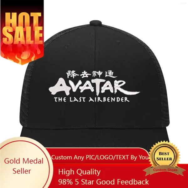 Ball Caps Avatar The Last Airbender Logotipo Cartoon Bordado de bordado Hombres para hombres Sports Sports Baseball Hats Hip Hop Mesh Cap Summer Hecho