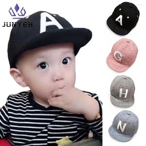 Bola de pelota Baby Boys Biños Alphabet Bordado Bordado Béisbol con Sombreros infantiles de protección solar ajustable para niños 6-24 meses