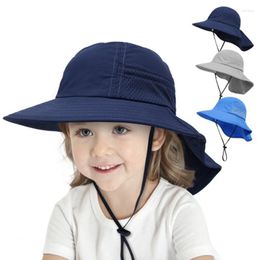 Casquettes de balle bébé chapeau plage Protection solaire cou enfants seau chapeaux pour filles garçons casquette réglable enfants accessoires UV