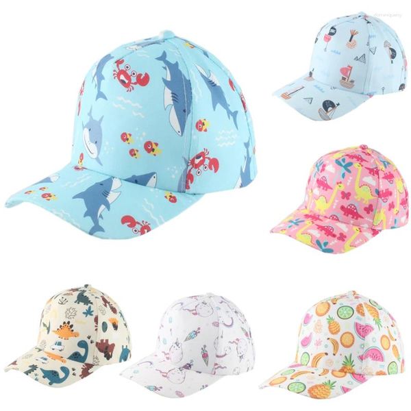 Casquettes de baseball bébé été chapeaux de soleil pour garçon fille enfants casquette de baseball réglable dessin animé mignon chapeau de relance enfants en plein air 3-7 ans