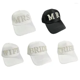 Ball Caps Bachelorette Party Lettre de perle Bride Hat Mariage de mariage Baseball Mr. Mme Hair Accessoire