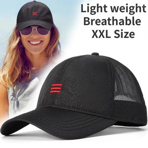 Casquettes de baseball Casquette de baseball respirante à séchage rapide en maille arrière pour femmes hommes chapeau de sport de course surdimensionné grande tête structurée chapeaux de papa réglables