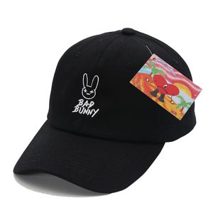 Ball Caps Bad Bunny Baseball Cap geborduurd katoen verstelbare papa hoed zomer vrouwen piekcap cap trucker hoeden 5504